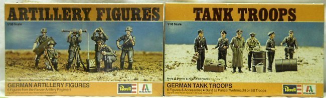 Revell H2108 German Artillery Figures from a Panzer Regiment and H 2120 Tank Troops With Accessories From Panzer Wehrmacht or SS Troops plastic model kit